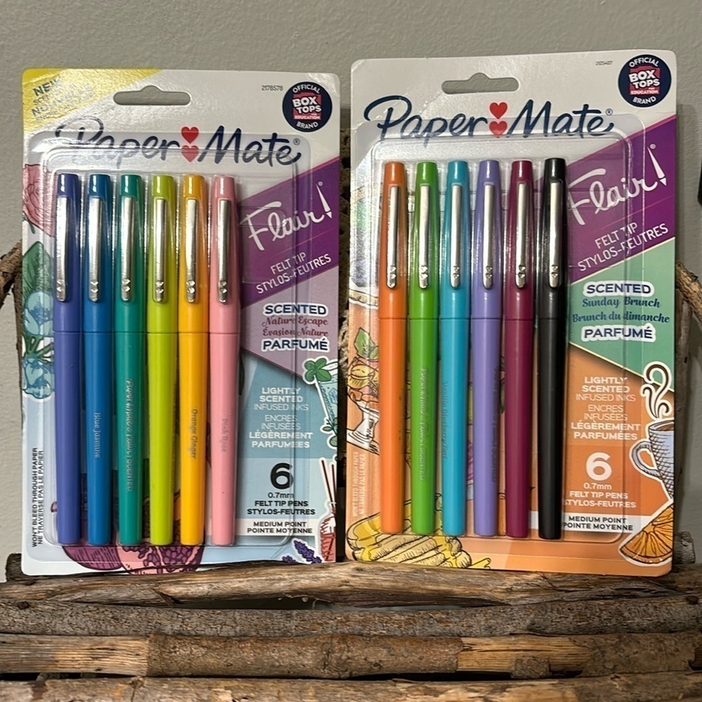 NIP PAPER MATE FLAIR SCENTED SUNDAY BRUNCH AND NATURE ESCAPES FELT TIP MARKERS